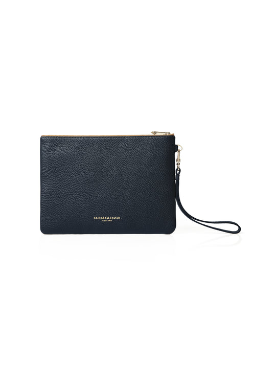 The Highbury Clutch - Tan &amp; Navy