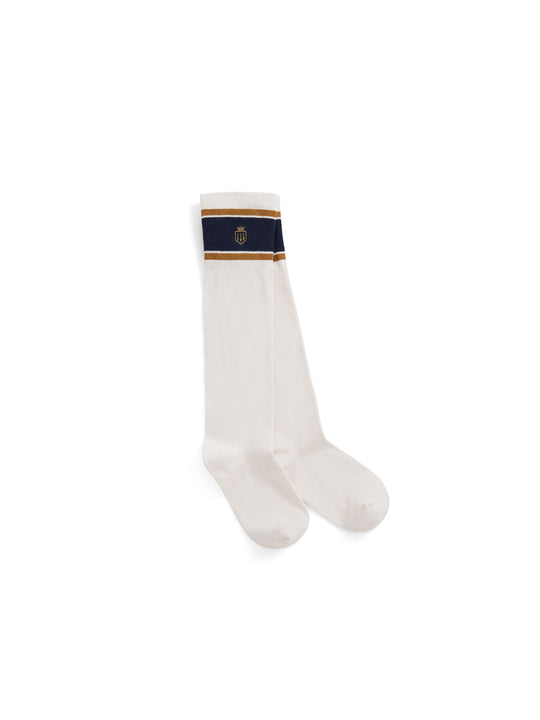 The Signature Women&#039;s Knee High Socks - White, Navy &amp; Gold