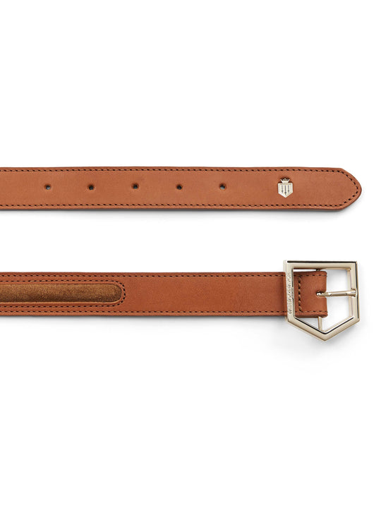The Hampton - Women's Belt - Tan Leather & Suede