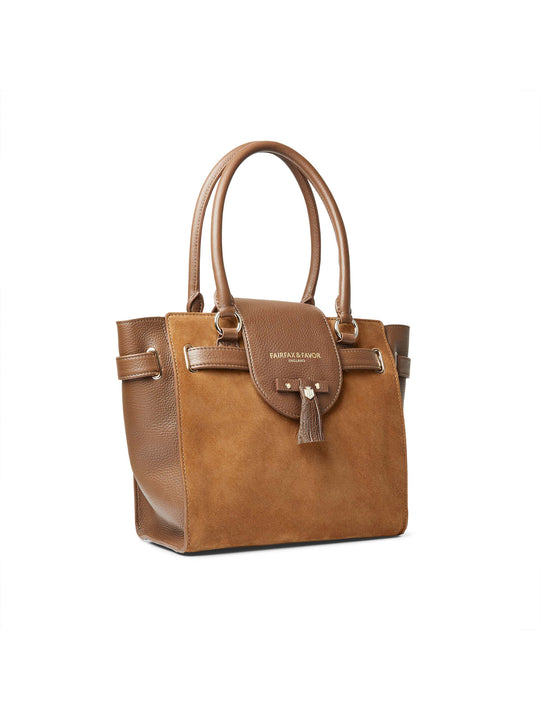 The Windsor Tote - Tan Suede