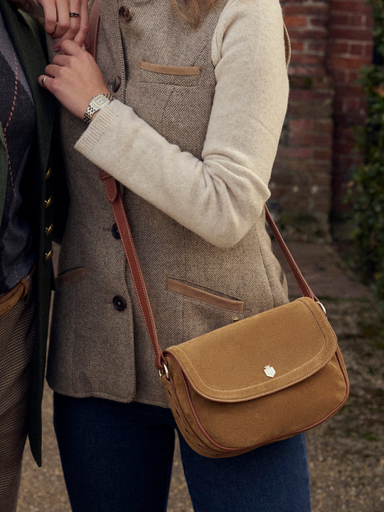 The Ohio - Women's Handbag - Tan Suede