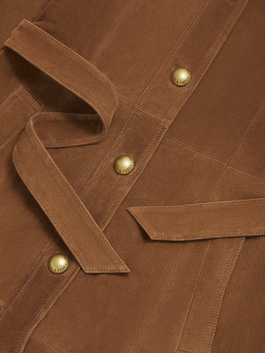 The Lylla Coat Dress Tan Suede
