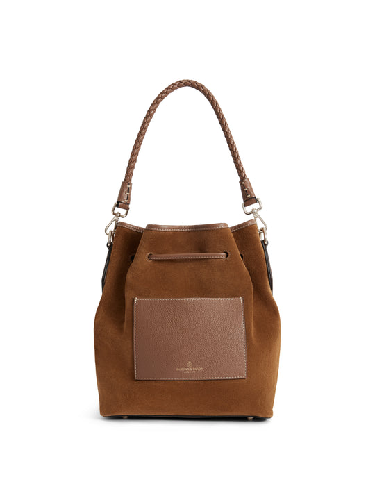 Bibury Bucket Bag Tan Suede