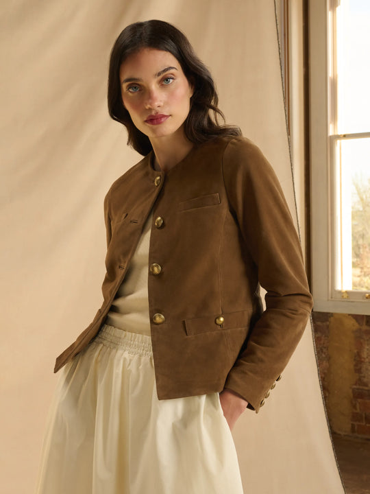 The Penelope - Women's Jacket - Tan Suede