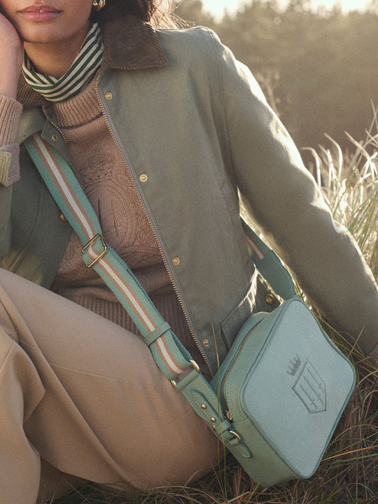 The Finsbury - Women's Crossbody Bag - Mint Suede (Stockist Exclusive)