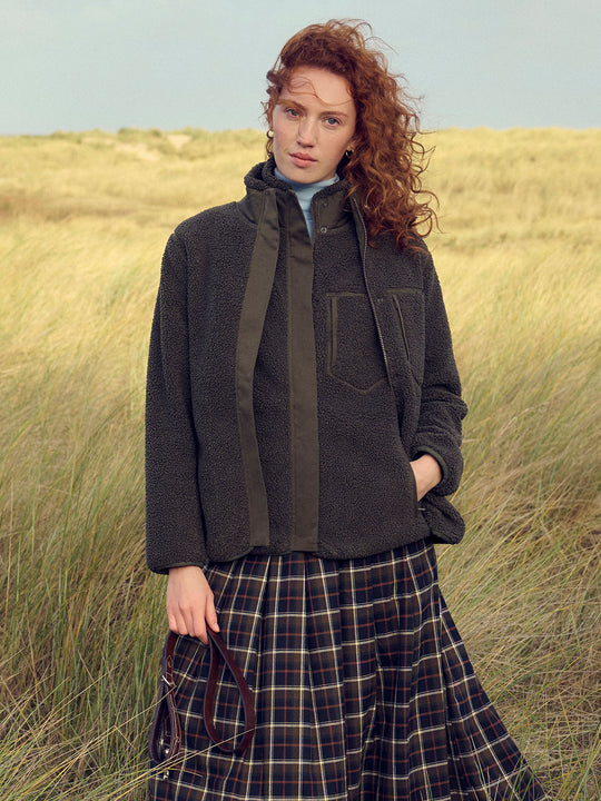 The Agnes - Women's Fleece Jacket - Khaki