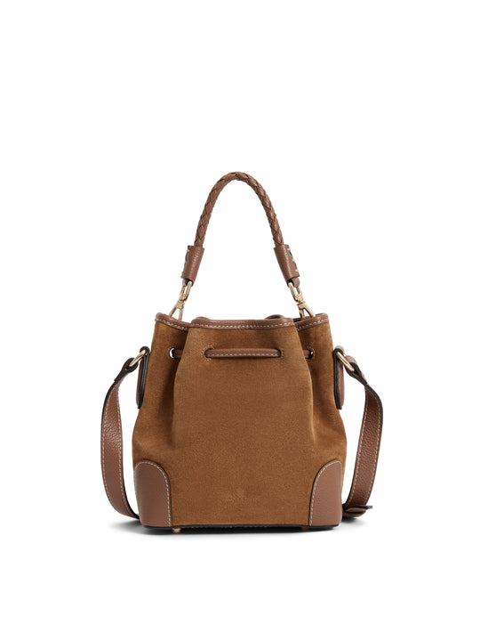 The Mini Bibury Bucket Bag - Tan Suede
