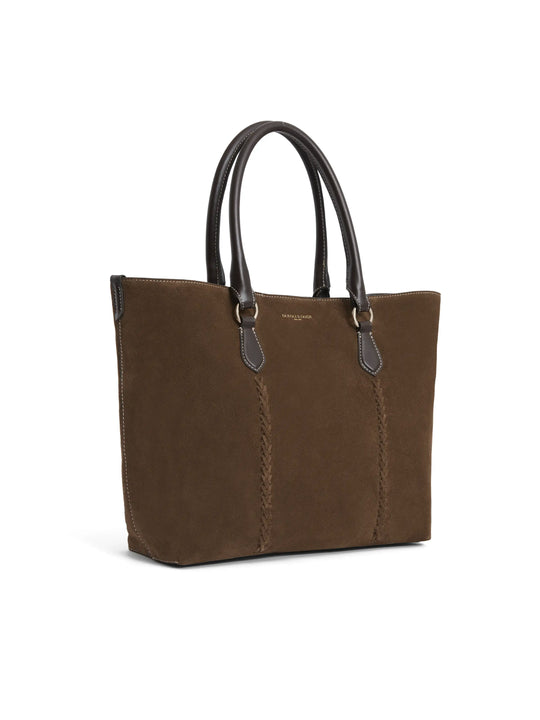 Seville Tote - Dark Taupe Suede