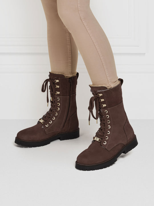 Shearling Lined Anglesey - Chocolate Nubuck
