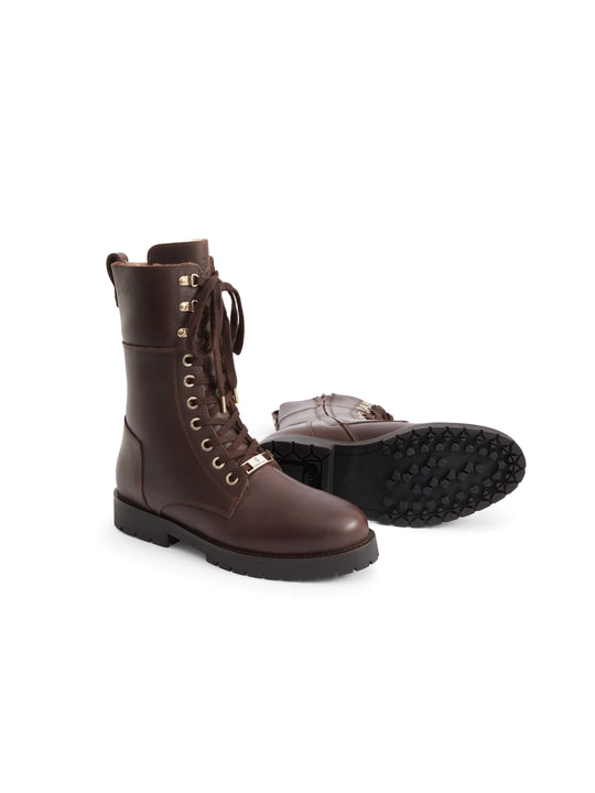 The Shearling Lined Anglesey - Mahogany Leather