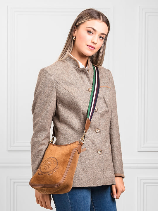 The Richmond - Women's Messenger Bag - Tan Suede