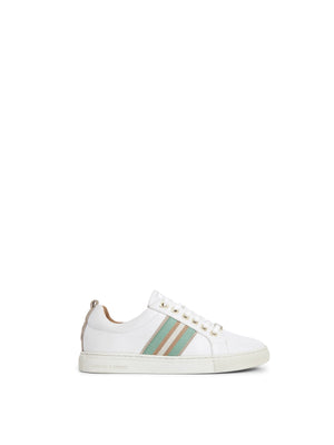 Boston Trainer - White Leather - Mint & Stone