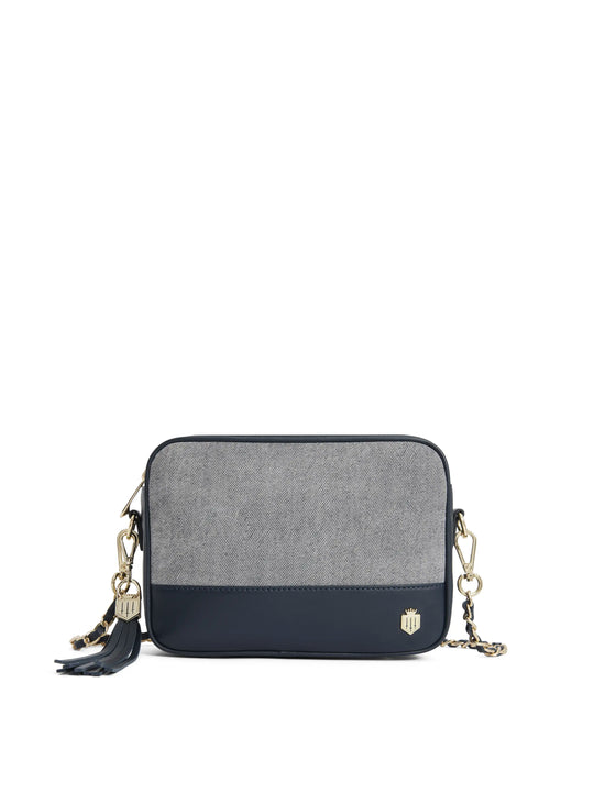 The Finsbury - Women's Crossbody Bag - Denim Suede