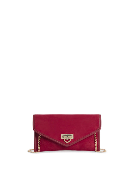 The Loxley - Women's Clutch Bag - Cherry Suede