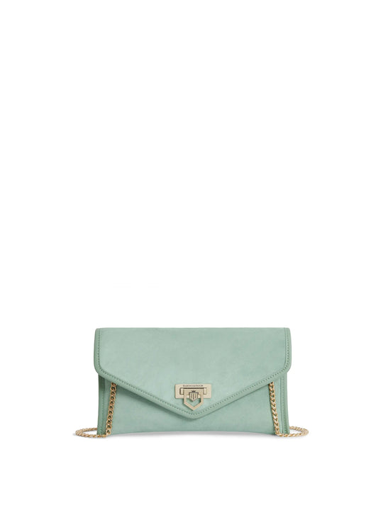 The Loxley - Women's Clutch Bag - Mint Suede