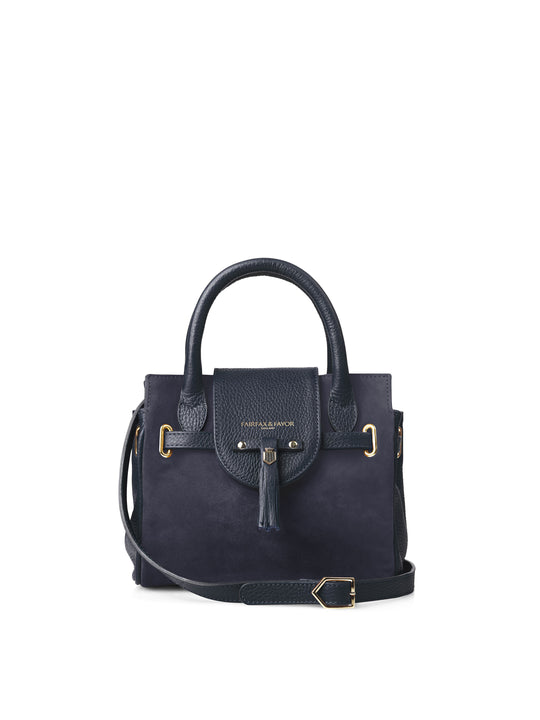 Women's Mini Handbag - Navy Suede