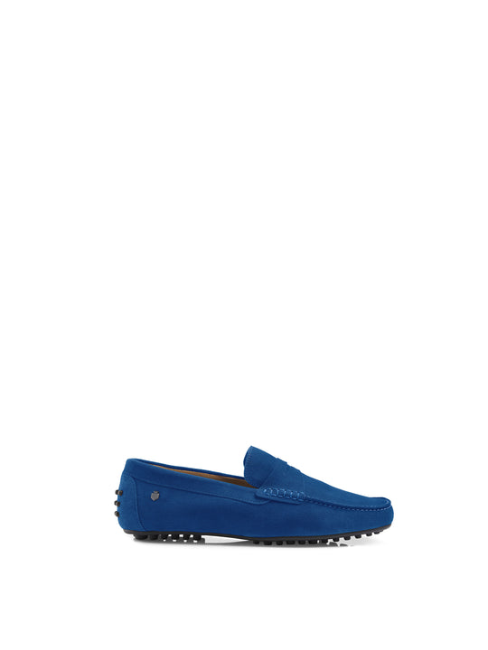 The Monte Carlo - Men's Driving Shoes - Porto Blue Suede