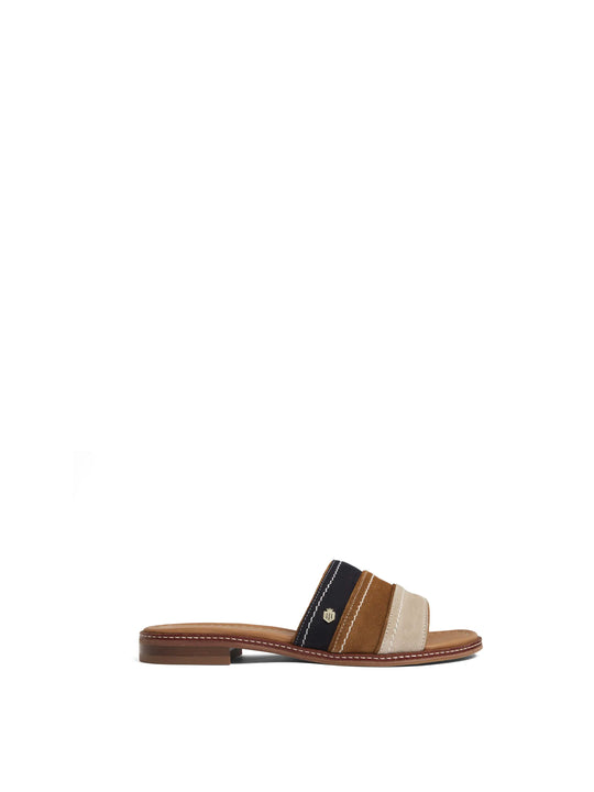 The Santorini - Women's Mules - Tri-Colour Suede