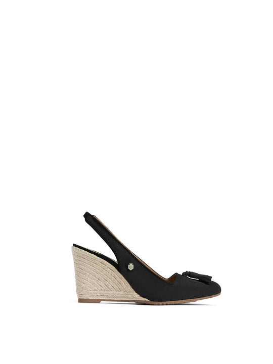 The Sorrento - Women's Espadrille Wedges - Black Suede