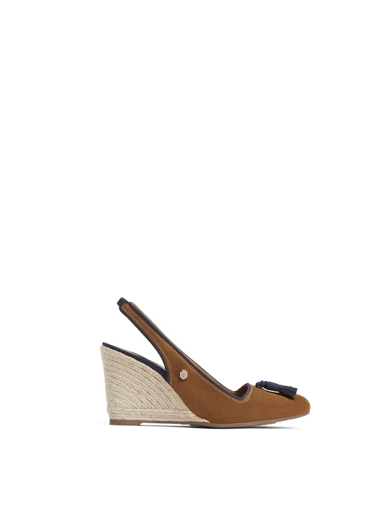 The Sorrento - Women's Espadrille Wedges - Tan Suede