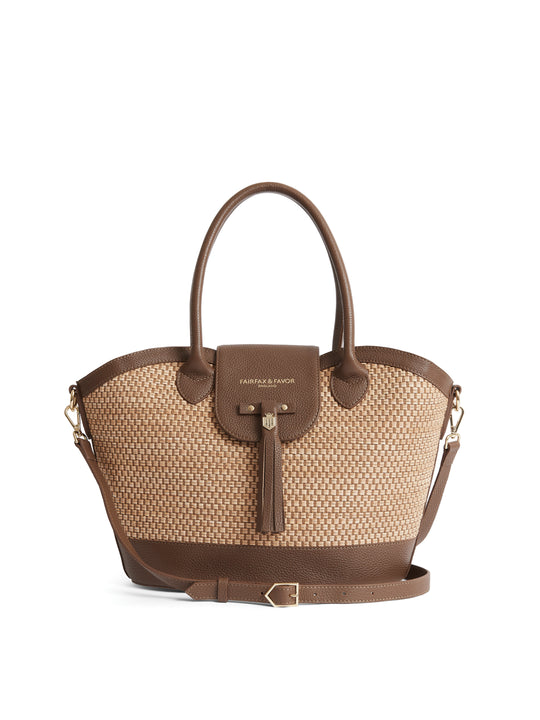 Women's Basket Bag - Tan Leather