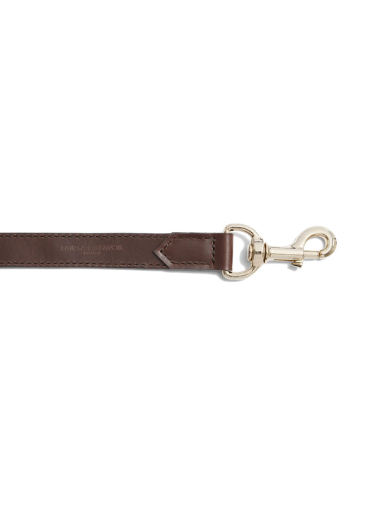 Fitzroy Wide Dog Lead - Mahogany Leather