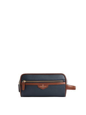 The Britannia Washbag - Navy Scotchgrain