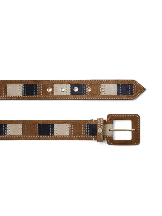 The Santorini - Women's Belt - Tri-Colour Suede