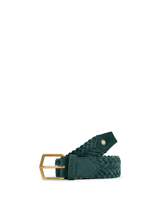 The Chatsworth - Men's Belt - Pine Green Suede