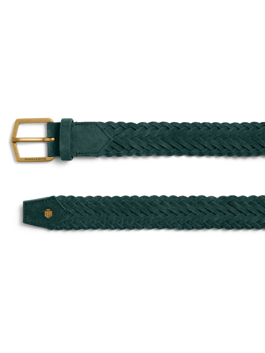 The Chatsworth - Men's Belt - Pine Green Suede