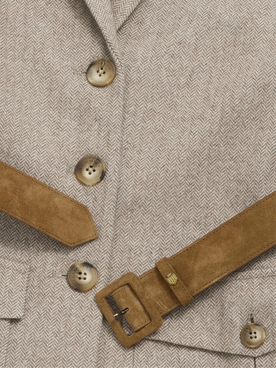 Eloise Jacket - Almond Herringbone