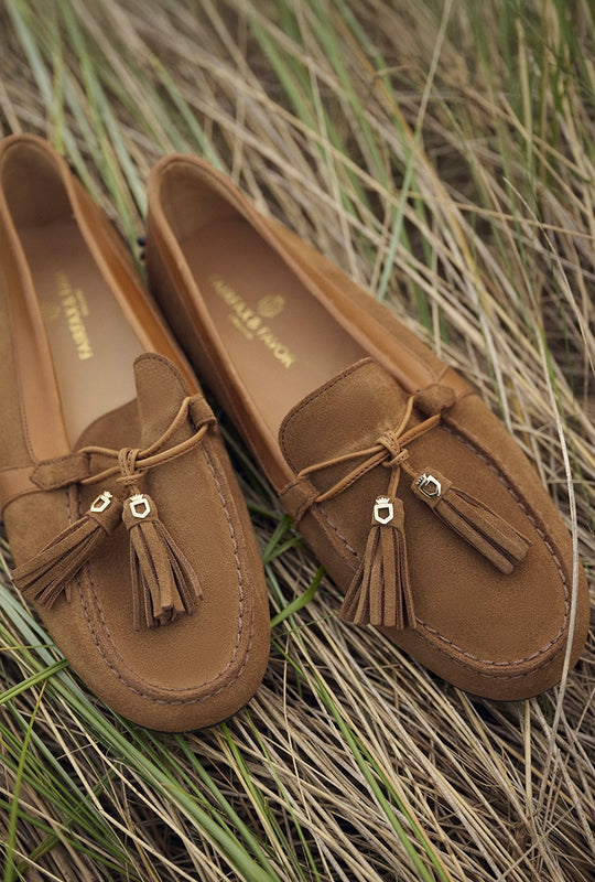 The Rutland - Women's Driving Shoes - Tan Suede