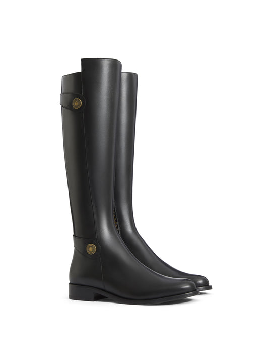 The Flat Upton - Black Leather