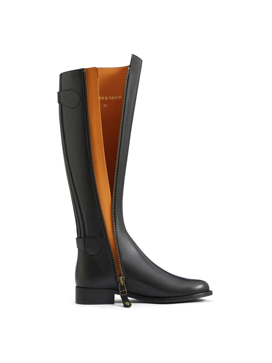 The Flat Upton - Black Leather