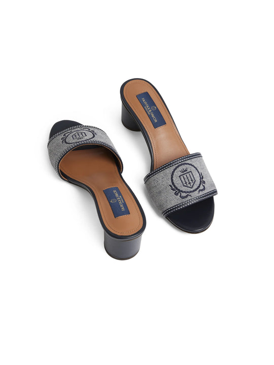 Richmond Mule - Denim Suede