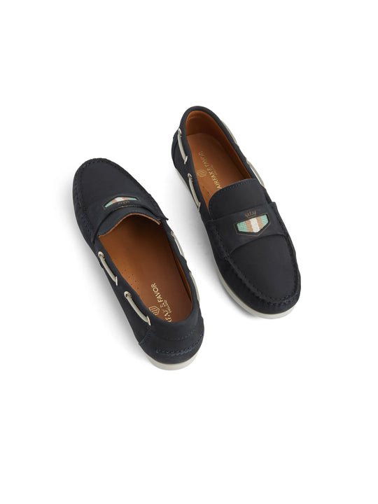 Boston Deck Shoe - Navy & Mint