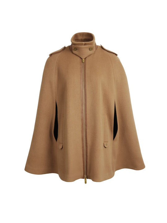 The Ada - Women's Cape - Biscuit Wool Mix