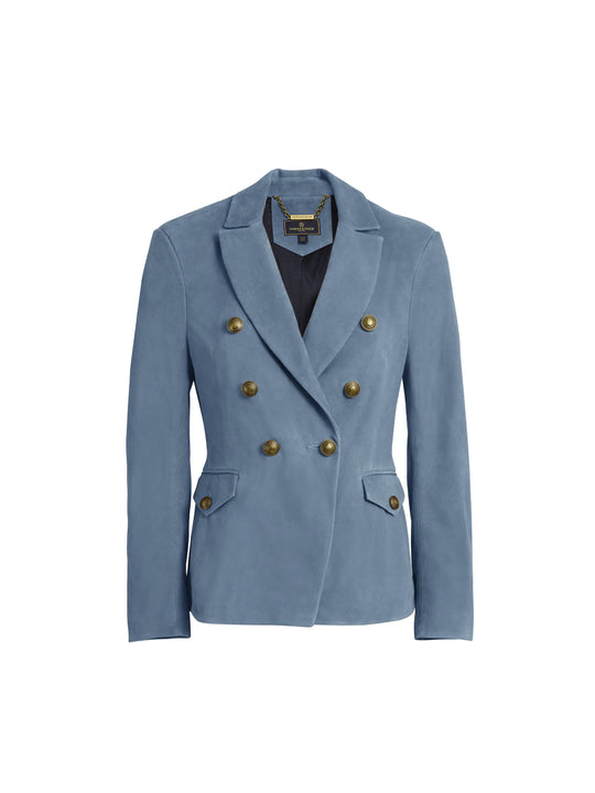 The Daphne - Women's Blazer - Denim Suede
