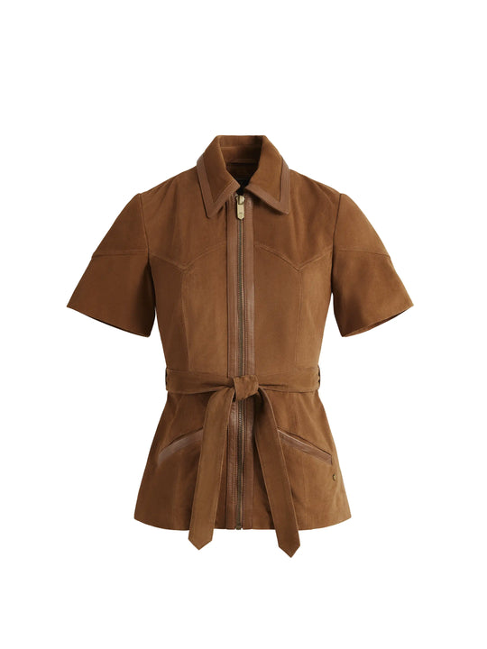 The Gina - Women's Top - Tan Suede