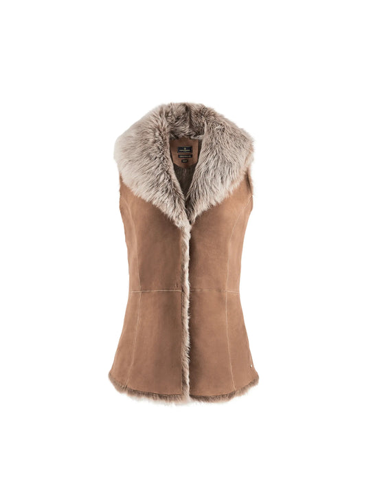 The Elizabeth - Women's Reversible Gilet - Mushroom Toscana