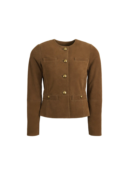The Penelope - Women's Jacket - Tan Suede