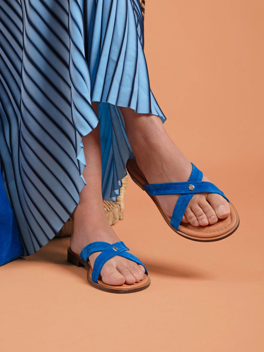 The Holkham - Women's Sandals - Porto Blue Suede