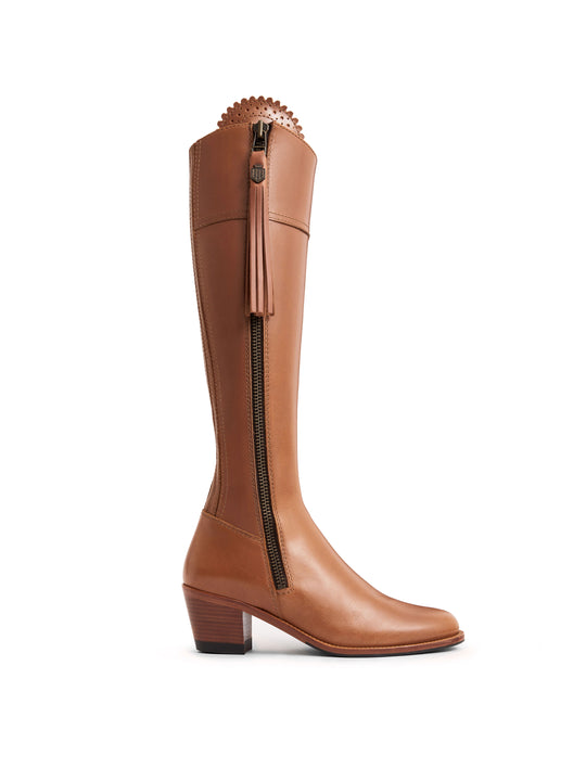 The Heeled Regina (Narrow Fit) - Tan Leather