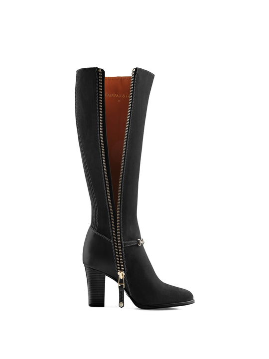 The Heeled Octavia (Sporting Fit) - Black Suede