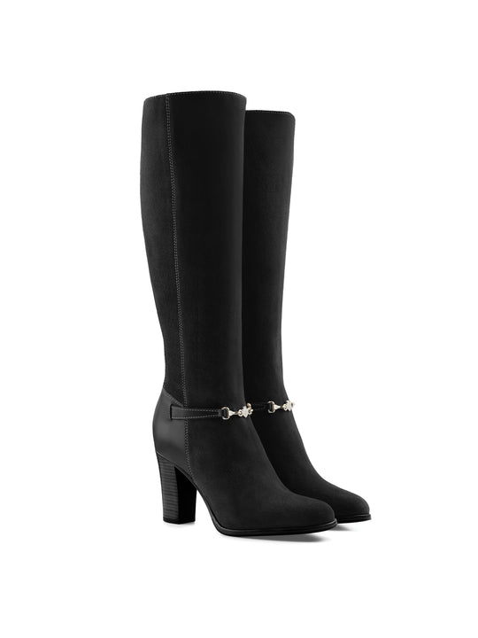 The Heeled Octavia (Sporting Fit) - Black Suede