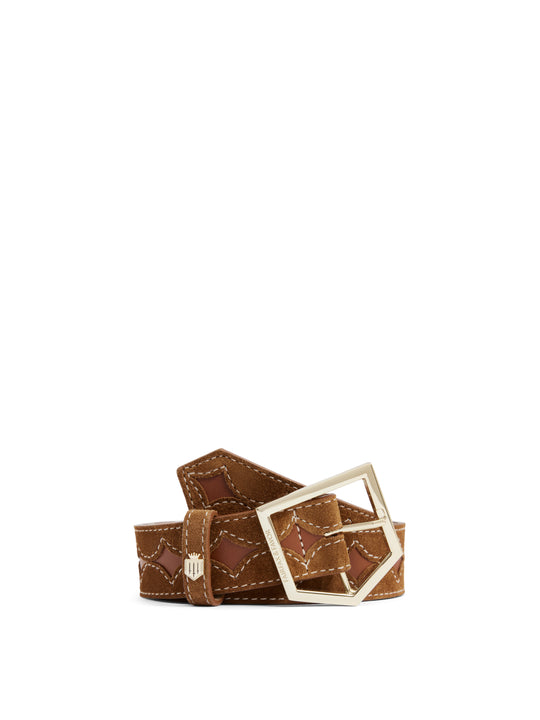 The Ohio - Women's Belt - Tan Suede & Leather