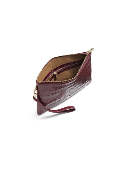 Highbury Clutch - Ruby Croc