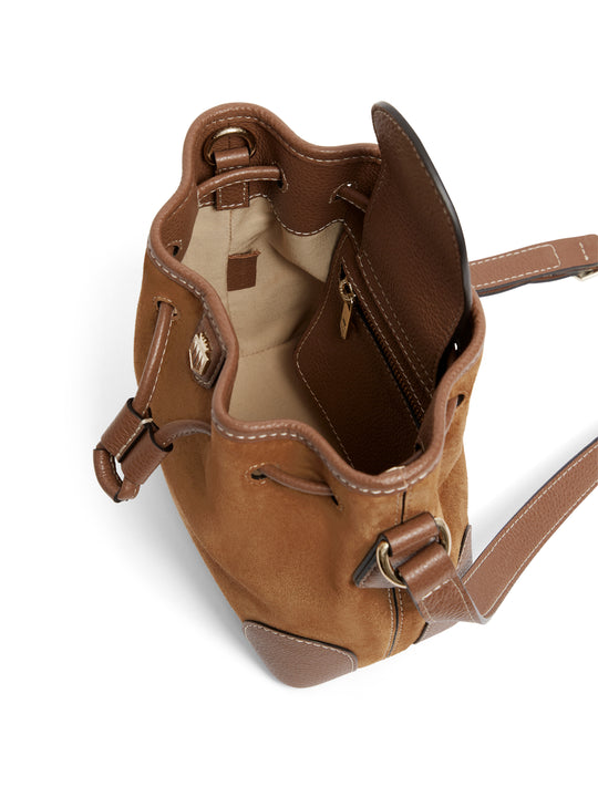 The Mini Bibury Bucket Bag - Tan Suede
