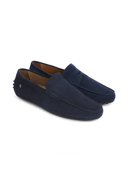 The Monte Carlo - Men's Driving Shoes - Petrol Blue Suede