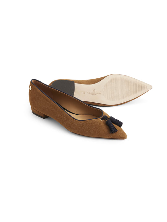 Women&#039;s Newbury Pump Tan/Navy Suede